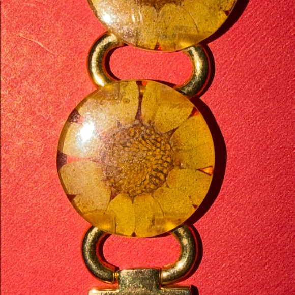 Anibel sunflower in resin quartz gold plate watch very...